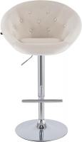 Barhocker London Samt chrom creme 