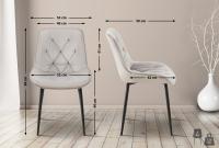 2er Set Esszimmerstuhl Wallace Samt grau 