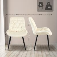 2er Set Esszimmerstuhl Rossford creme 