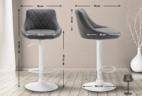 Barhocker Lazio Kunstleder weiß grau 