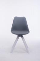 Besucherstuhl Troyes Kunstleder Square weiß (eiche) grau 