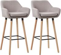 2er Set Barhocker Grant Stoff taupe 