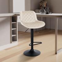2er Set Barhocker Kasson Samt  creme 