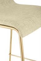 2er Set Barhocker Hoover Stoff 4-Fuß Gold creme 