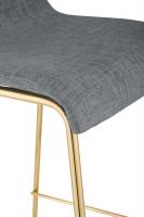 Barhocker Hover Stoff 4-Fuß Gold hellgrau 