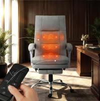 Bürostuhl Sirba mit Massagefunktion Kunstleder grau 