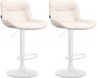 2er Set Barhocker Vonore Kunstleder weiß creme
