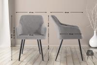 2er Set Esszimmerstuhl Shila Samt grau 2er Set Esszimmerstuhl Shila Samt grau