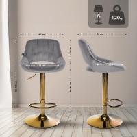 Barhocker Milet Samt gold dunkelgrau 