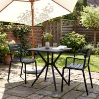 Gartenmöbel-Set Avena mit 2 Stühlen schwarz 