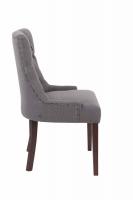 2er Set Esszimmerstuhl Aberdeen Stoff antik dunkelgrau 