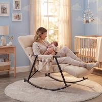 Schaukelstuhl Elara Stoff creme 