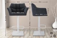2er Set Barhocker Damaso Stoff weiß dunkelgrau 