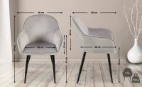 2er Set Esszimmerstuhl Boise Samt grau 2er Set Esszimmerstuhl Boise Samt grau