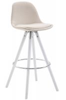 Barhocker Franklin Stoff Rund Weiß (eiche) creme
