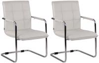 2er Set Besucherstühle Gandia Kunstleder chrom weiß