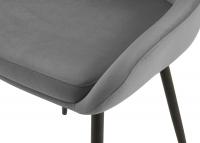 2er Set Esszimmerstuhl Elmira Samt schwarz dunkelgrau 