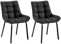 2er Set Stuhl Saranda Stoff schwarz titangrau