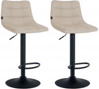 2er Set Barhocker Jerry Stoff schwarz creme