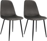 2er Set Esszimmerstuhl Maryam Samt  anthrazit 