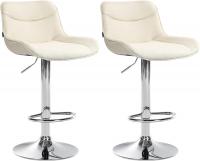 2er Set Barhocker Vonore Stoff chrom creme