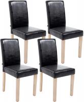 4er Set Esszimmerstuhl Ina natura schwarz