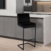 Barhocker Hopewell Samt B schwarz