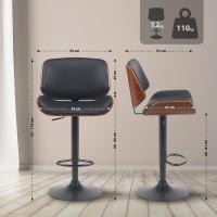 Barhocker Beverley B Kunstleder walnuss/schwarz 