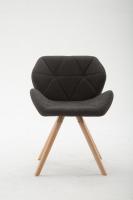 Besucherstuhl Tyler Stoff Natura Rund dunkelgrau