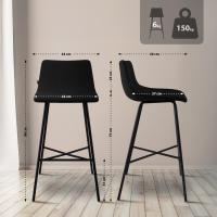 Barhocker Altona Stoff schwarz 