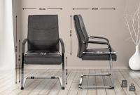 2er Set Besucherstuhl Hobart Stoff schwarz 