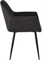 2er Set Esszimmerstuhl Emia Samt schwarz 