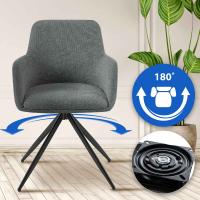 2er Set Esszimmerstuhl Olema Stoff grau 