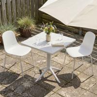 Gartenmöbel-Set Nerra mit 2 Stühlen weiß 