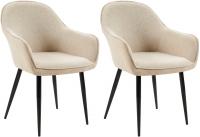 2er Set Esszimmerstühle Boise Stoff taupe 