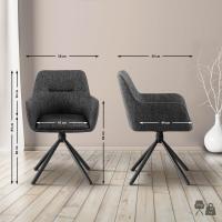 2er Set Stuhl Tipton Stoff dunkelgrau 