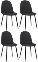 4er Set Esszimmerstühle Napier Stoff schwarz 