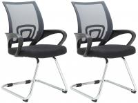 2er Set Besucherstühle Eureka grau