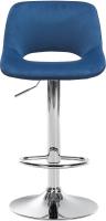 Barhocker Camden Samt chrom blau 