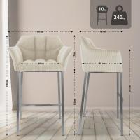 Barhocker Damaso E Cord mit 4-Fuß Gestell creme 
