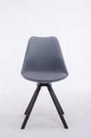 Besucherstuhl Troyes Kunstleder Rund walnuss (eiche) grau 