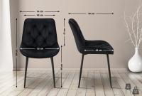 2er Set Esszimmerstuhl Wallace Samt schwarz 