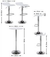 4er Bartisch Set Esberg weiß 
