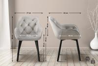 2er Set Esszimmerstuhl Antigo Samt  grau 