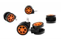 5er Pack Racing Bodenrollen schwarz/orange 