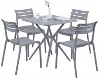 Gartenmöbel-Set Vela mit 4 Stühlen grau