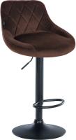 2er Set Barhocker Lazio Samt schwarz braun 