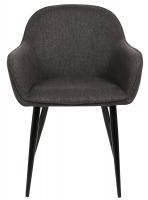 2er Set Esszimmerstühle Boise Stoff schwarz 