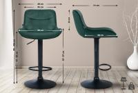 2er Set Barhocker Vonore Samt schwarz grün 