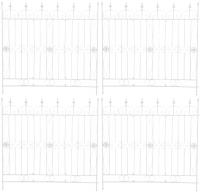 4er Set Gartenzäune Mangold weiß 